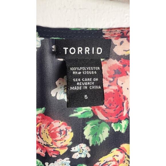 TORRID Womens Dolman Sleeve Button Down V-Neck Sheer Rose Blouse Plus Sz 5X - Picture 5 of 8